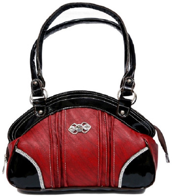 DELMA Hand-held Bag(Maroon, Black), Black;maroon
