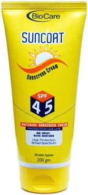 Biocare Suncoat Sunscreen Cream - SPF 45 PA+(200 g)