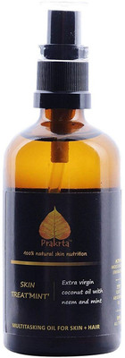 Prakrta SKIN TREAT'MINT' body oil - Virgin coconut oil with neem & mint | Multitasking oil for Hair + Skin | organic ingredients(100 ml)
Prakrta SKIN TREAT'MINT' body oil - Virgin coconut oil with neem & mint | Multitasking oil for Hair + Skin | organic ingredients(100 ml)