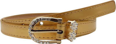 Baluchi Women Party, Casual Gold Artificial Leather Belt, Golden