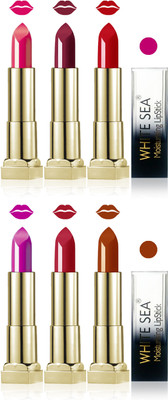 white sea cosmetics makeup velvet glossy lipstick enriched with vitamin E fashion color combo set of 6(red l maroon falsa golden brown d purple carrat)
white sea cosmetics makeup velvet glossy lipstick enriched with vitamin E fashion color combo set of 6(red l maroon falsa golden brown d purple carrat)
