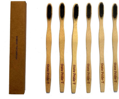 State Pride - T Biodegradable Bamboo Toothbrush for Adults - Pack of 6| Eco Toothbrushes | 100% Biodegradable Handle | Black Charcoal Medium Bristles | Recyclable Toothbrush | BPA & Plastic-Free Medium Toothbrush(Pack of 6)
State Pride - T Biodegradable Bamboo Toothbrush for Adults - Pack of 6| Eco Toothbrushes | 100% Biodegradable Handle | Black Charcoal Medium Bristles | Recyclable Toothbrush | BPA & Plastic-Free Medium Toothbrush(Pack of 6)