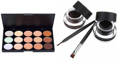 Sah&Shi Eyeliner Gel Smudge Proof & Waterproof (Black And Brown) With 2 Expert Eyeliner Brushes 6 g With Mac Professional Concealer Palette(Set of 2)
Sah&Shi Eyeliner Gel Smudge Proof & Waterproof (Black And Brown) With 2 Expert Eyeliner Brushes 6 g With Mac Professional Concealer Palette(Set of 2)