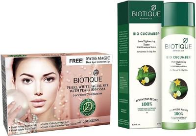 BIOTIQUE BIO Bio Pearl White Facial Kit, Bio Cucumber Pore Tightening Toner(Set of 2)
BIOTIQUE BIO Bio Pearl White Facial Kit, Bio Cucumber Pore Tightening Toner(Set of 2)