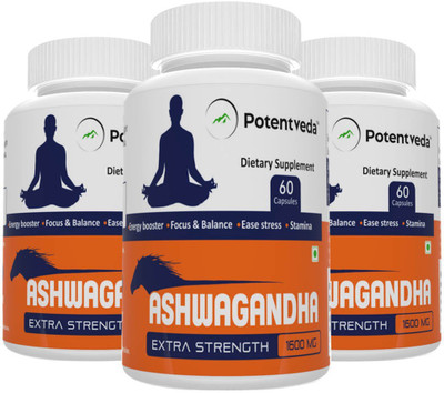 Potentveda Ashwagandha extract 60 capsules(180 No)