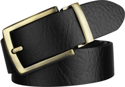 OODI Men Formal Black Genuine Leather Reversible Belt