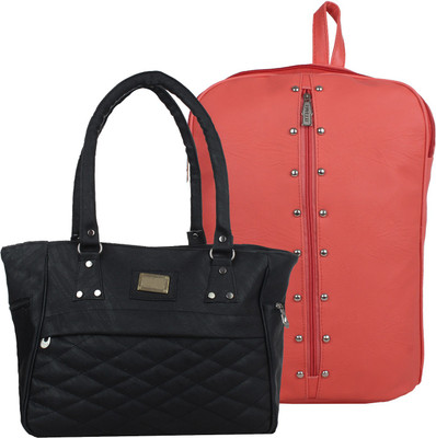Fillin Cart Women Casual, Evening/Party Black, Orange PU Shoulder Bag