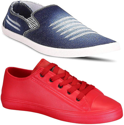 Pexlo Men's Combo Pack of 2 Casual Shoes (Sneakers Shoes) Slip On Sneakers For Men(Blue, Red
Pexlo Men's Combo Pack of 2 Casual Shoes (Sneakers Shoes) Slip On Sneakers For Men(Blue, Red