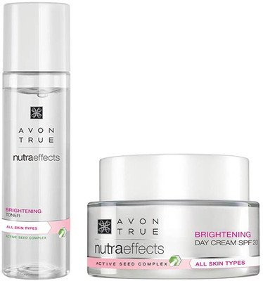 Avon True Nutraeffects Brightening Day Cream 50g + Brightening Toner 150 ml(Set of 2)
Avon True Nutraeffects Brightening Day Cream 50g + Brightening Toner 150 ml(Set of 2)