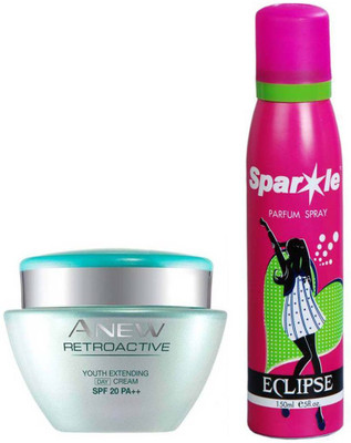 Avon Anew Retroactive Youth Extending Day Cream SPF 20 PA++ (15 g) & With one sparkle perfume spray 150 ml(Set of 2)
Avon Anew Retroactive Youth Extending Day Cream SPF 20 PA++ (15 g) & With one sparkle perfume spray 150 ml(Set of 2)