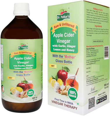 Dr. Patkar's DP-HRT-500 Apple Cider Vinegar(500 ml, Apple, Ginger, Garlic, Lemon, Honey Flavored)
Dr. Patkar's DP-HRT-500 Apple Cider Vinegar(500 ml, Apple, Ginger, Garlic, Lemon, Honey Flavored)