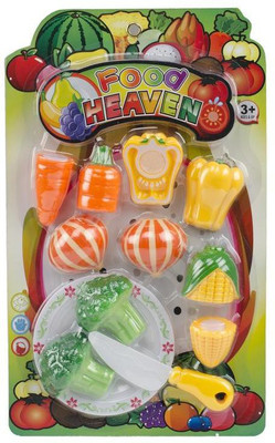 toyRack Cut Vegetable Set with Knife and plate