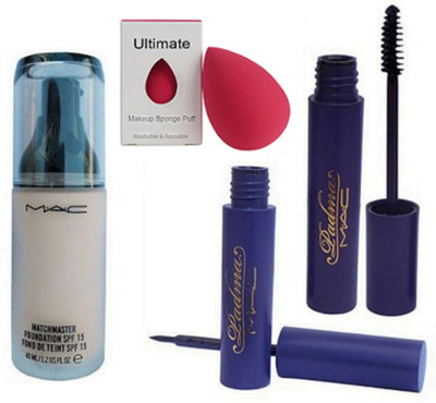 Ultimate Sponge Puff, Mac Matchmaster Foundation and Padma Black Liquid Eyeliner & Mascara(Set of 4)
Ultimate Sponge Puff, Mac Matchmaster Foundation and Padma Black Liquid Eyeliner & Mascara(Set of 4)