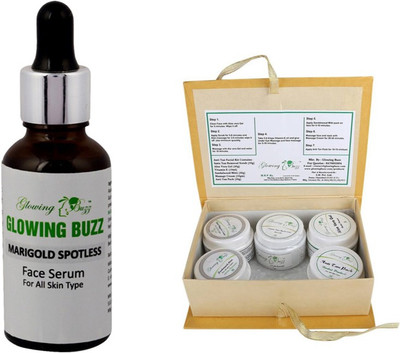 Glowing Buzz Combo of marigold serum and anti tan facial kit(Set of 2)