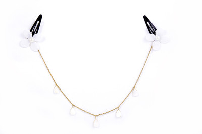 Chotee 5 White Shell Drop Head Chain Hair Chain(White)