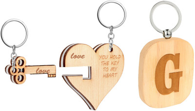 Flipkart SmartBuy Trending Wooden Finish Combo of Heart & Key Shape key Chain and Alphabet -G Key Chain
Flipkart SmartBuy Trending Wooden Finish Combo of Heart & Key Shape key Chain and Alphabet -G Key Chain
