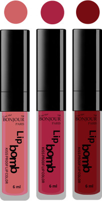 Bonjour Paris Long lasting velvet matte lipstick(nude, wine, brown, 18 g)