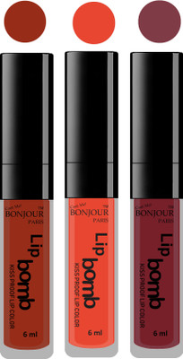 Bonjour Paris Long lasting velvet matte lipstick(tan, brick orange, wild blush, 18 g)
Bonjour Paris Long lasting velvet matte lipstick(tan, brick orange, wild blush, 18 g)