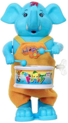 J K INTERNATIONAL Multicolour Windup Elephant Drummer Toy(Multicolor)