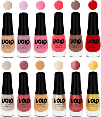 Volo Color Rich Toxic Free Perfection Shine Nail Polish Set of 12 Light Purple, Light Pink, Pink Nude, Carrot Red, Dark Nude, Red, Flirty Nude, Tan, Ice Nude, Hot Lava, Gold Chrome, Light Golden(Pack of 12)
Volo Color Rich Toxic Free Perfection Shine Nail Polish Set of 12 Light Purple, Light Pink, Pink Nude, Carrot Red, Dark Nude, Red, Flirty Nude, Tan, Ice Nude, Hot Lava, Gold Chrome, Light Golden(Pack of 12)