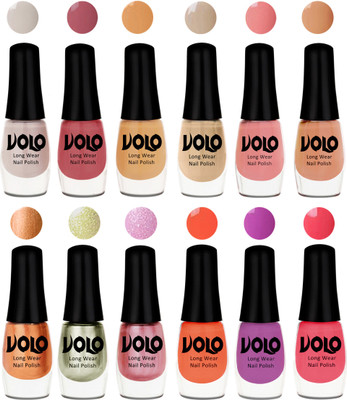 Volo Color Rich Toxic Free Perfection Shine Nail Polish Set of 12 Flirty Nude, Tan, Ice Nude, Candy Cotton, Dark Nude, Nude, Bronze Magnetic, Metallic Pink, Chrome Olive Green, Bright Plum, Coral, Light Pink(Pack of 12)
Volo Color Rich Toxic Free Perfection Shine Nail Polish Set of 12 Flirty Nude, Tan, Ice Nude, Candy Cotton, Dark Nude, Nude, Bronze Magnetic, Metallic Pink, Chrome Olive Green, Bright Plum, Coral, Light Pink(Pack of 12)