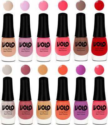 Volo Color Rich Toxic Free Perfection Shine Nail Polish Set of 12 Light Purple, Light Pink, Pink Nude, Carrot Red, Dark Nude, Red, Flirty Nude, Tan, Ice Nude, Bright Plum, Coral, Light Pink(Pack of 12)
Volo Color Rich Toxic Free Perfection Shine Nail Polish Set of 12 Light Purple, Light Pink, Pink Nude, Carrot Red, Dark Nude, Red, Flirty Nude, Tan, Ice Nude, Bright Plum, Coral, Light Pink(Pack of 12)