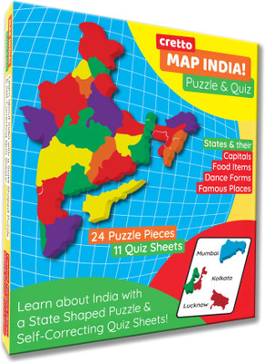 cretto Map India Puzzle with 11 self mastery interactive Quiz sheets on Capitals, Food Items, Dance Forms and Famous Places - 24 Coloured Pieces(24 Pieces)
cretto Map India Puzzle with 11 self mastery interactive Quiz sheets on Capitals, Food Items, Dance Forms and Famous Places - 24 Coloured Pieces(24 Pieces)