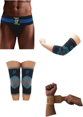 champs fighter gym combo Abdomen Support (L, Blue)