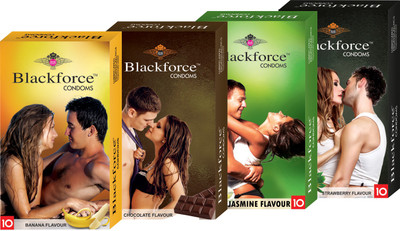 Black Force Combo 4box Banana,chocolate,jasmine and Strawberry Flavour Extra dotted Condom (40 Pieces) Condom(Set of 4, 40S)
Black Force Combo 4box Banana,chocolate,jasmine and Strawberry Flavour Extra dotted Condom (40 Pieces) Condom(Set of 4, 40S)