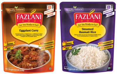 Fazlani Foods Ready To Eat Brinjal (Eggplant) Curry with Steamed Basmati Rice 500 g
Fazlani Foods Ready To Eat Brinjal (Eggplant) Curry with Steamed Basmati Rice 500 g