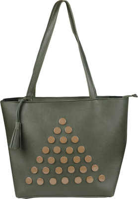 Skylarker Women Casual Green Leatherette Shoulder Bag