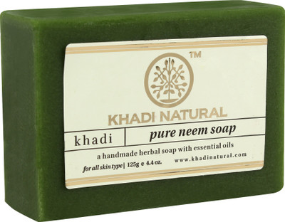 Khadi Natural Hand Made Pure Neem Soap Pack of 3(375 g, Pack of 3)