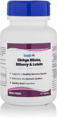 HealthVit Ginkgo Biloba, Bilberry & Lutein(60 No)