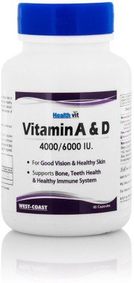 HealthVit Vitamin A & D 4000/6000 IU ( Capsules)(60 No)