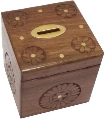 Damdar Online Bazaar Decorative Handmade Wooden Square Shape Money Bank/Piggy Bank/Coin Bank {DGR-ENTP-0434-A/Size(Inch):4x4x4} Coin Bank(Brown)
Damdar Online Bazaar Decorative Handmade Wooden Square Shape Money Bank/Piggy Bank/Coin Bank {DGR-ENTP-0434-A/Size(Inch):4x4x4} Coin Bank(Brown)
