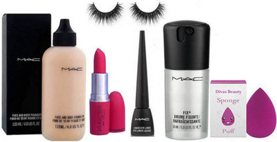 divas beauty sponge puff &mac face and body foundation & mac giambattista valli lipstick &mac liquid last eyeliner &mac fix brume & Eyelashes(Set of 6)
divas beauty sponge puff &mac face and body foundation & mac giambattista valli lipstick &mac liquid last eyeliner &mac fix brume & Eyelashes(Set of 6)