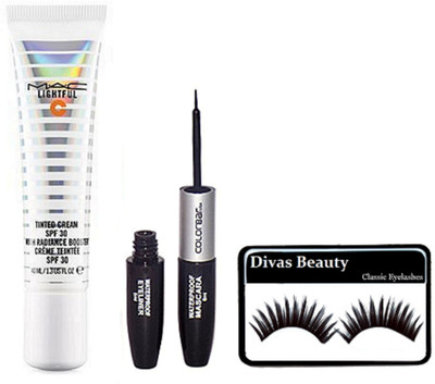 divas beauty Eyelashes, Colorbar 2 In 1 Eyeliner & Mascara, Mac Lightful Tinted Cream Foundation(Set of 3)
divas beauty Eyelashes, Colorbar 2 In 1 Eyeliner & Mascara, Mac Lightful Tinted Cream Foundation(Set of 3)