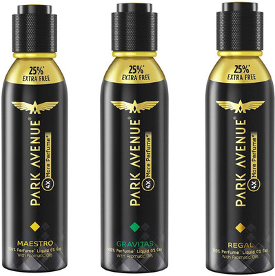 Park Avenue Maestro, Gravitas and Regal 4X More Perfume Spray 120ML Each (Pack of 3) Perfume Body Spray - For Men & Women(360 ml, Pack of 3)
Park Avenue Maestro, Gravitas and Regal 4X More Perfume Spray 120ML Each (Pack of 3) Perfume Body Spray - For Men & Women(360 ml, Pack of 3)