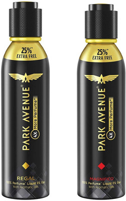 Park Avenue Regal and Magnifico 4X More Perfume Spray 120ML Each (Pack of 2) Perfume Body Spray - For Men & Women(240 ml, Pack of 2)
Park Avenue Regal and Magnifico 4X More Perfume Spray 120ML Each (Pack of 2) Perfume Body Spray - For Men & Women(240 ml, Pack of 2)