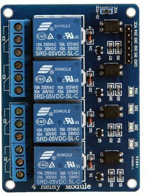 robokitshop 4 Channel 5V 10A Relay Module Board With Optocoupler Interconnect Electronic Hobby Kit