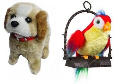S.R BROTHERS talking parrot & jumping dog 2 musical toy(Multicolor)