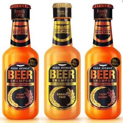 Park Avenue DAMAGE FREE + SHINY & BOUNCY BEER SHAMPOO ( PACK OF 3 )(1110 ml)