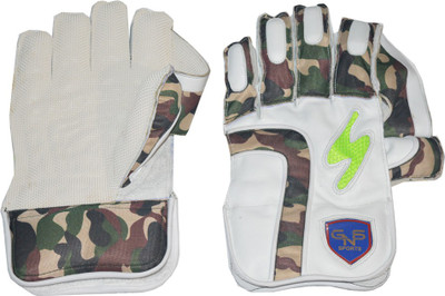 GNS M S D ARMY WHITE Wicket Keeping Gloves (, White