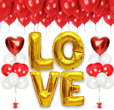 Theme My Party Solid LOVE Balloon Decoration For Anniversary & Valentine Balloon(Red, White, Pack of 56)
Theme My Party Solid LOVE Balloon Decoration For Anniversary & Valentine Balloon(Red, White, Pack of 56)