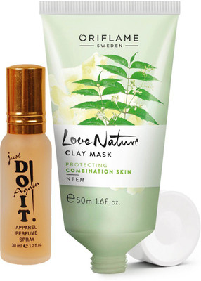 Oriflame Sweden Love Nature Clay Mask Neem 50ml (32043) With Just Doit Parfume 30ml(Set of 2)
Oriflame Sweden Love Nature Clay Mask Neem 50ml (32043) With Just Doit Parfume 30ml(Set of 2)