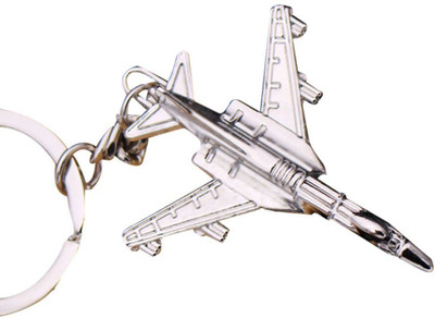 eShop24x7 Fighter Battle Aircraft Aeroplane Airline Jet Flight Plane Chrome Plated Steel Logo Key Chain/Key Ring/Keychain / Keyring/fob Key Chain