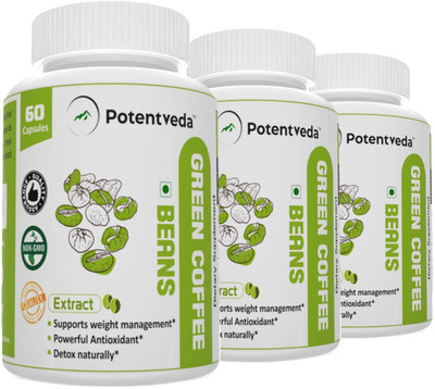 Potentveda Green coffee beans extract weight loss supplement for Men & Women 60 capsules(180 No)
Potentveda Green coffee beans extract weight loss supplement for Men & Women 60 capsules(180 No)