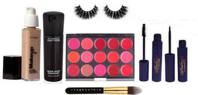 Pro longwear combo Eyelashes,Mac Makeup Prolong Wear Foundation,Moisture Infusion Serum Hydratant 50,Professional Make Up 15 shades Lip Color 20 gm,Padma Eyeliner & Mascara,Makeup Brush(Set of 7)
Pro longwear combo Eyelashes,Mac Makeup Prolong Wear Foundation,Moisture Infusion Serum Hydratant 50,Professional Make Up 15 shades Lip Color 20 gm,Padma Eyeliner & Mascara,Makeup Brush(Set of 7)