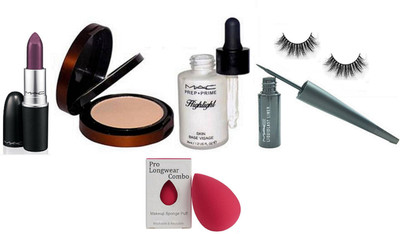 Pro longwear combo Eyelasehs&Mac Prep Prime Skin Base Visage Highlighter,Liquidlast Eyeliner,Compact,Matte Finish Lipstick,Sponge Puff(Set of 6)
Pro longwear combo Eyelasehs&Mac Prep Prime Skin Base Visage Highlighter,Liquidlast Eyeliner,Compact,Matte Finish Lipstick,Sponge Puff(Set of 6)