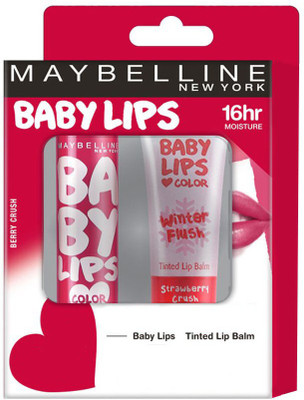 Maybelline New York Baby lips Berry Crush with Tinted Strawberry Lip Balm Berry Crush(4g) with Strawberry Crush ( 9 ml)(Pack of: 2, 4 g)
Maybelline New York Baby lips Berry Crush with Tinted Strawberry Lip Balm Berry Crush(4g) with Strawberry Crush ( 9 ml)(Pack of: 2, 4 g)